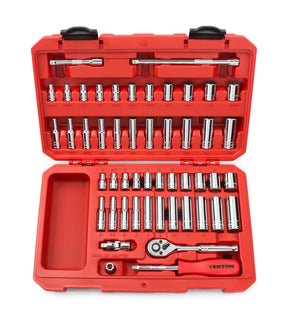 TEKTON 1/4 Inch Drive 6-Point Socket Set, 51-Piece (5/32-9/16 in., 5-14 mm) | 13001